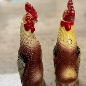 Vintage Oil and Vinegar Ceramic Rooster cruets